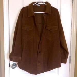 Dex camel shacket in 1X